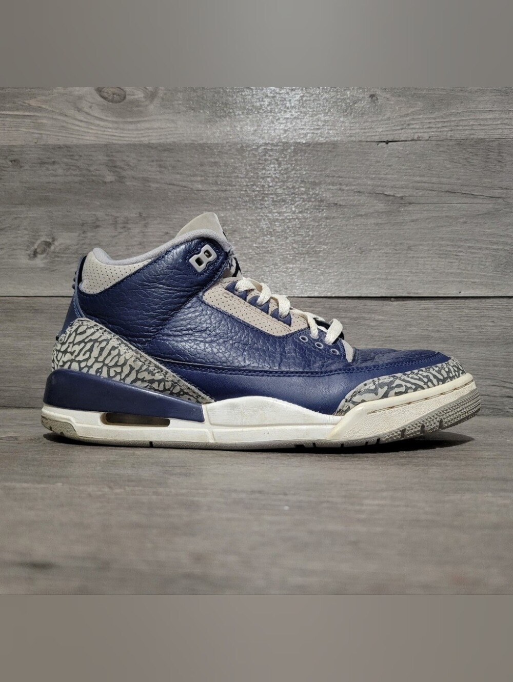 Jordan Retro 3 Georgetown Mens Size 8 Navy Blue Shoes Ct8532-401